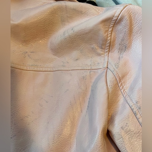 Light Pink Faux Leather Jacket - Picture 4 of 5